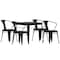 Flash Furniture 5PC Black Table and Chairs with Poly Resin Finish SB-T11C4-T-BK-GG - alternate 4
